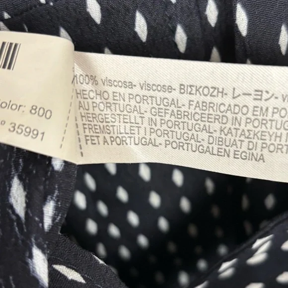 Massimo Dutti Dress Womens 2 Black White Diamond Checkered Print Button Front - Picture 12 of 15